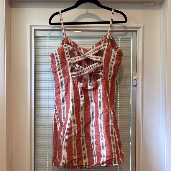 Urban Outfitters Linen Stripped Button Down Ladder Dress - Picture 5 of 7